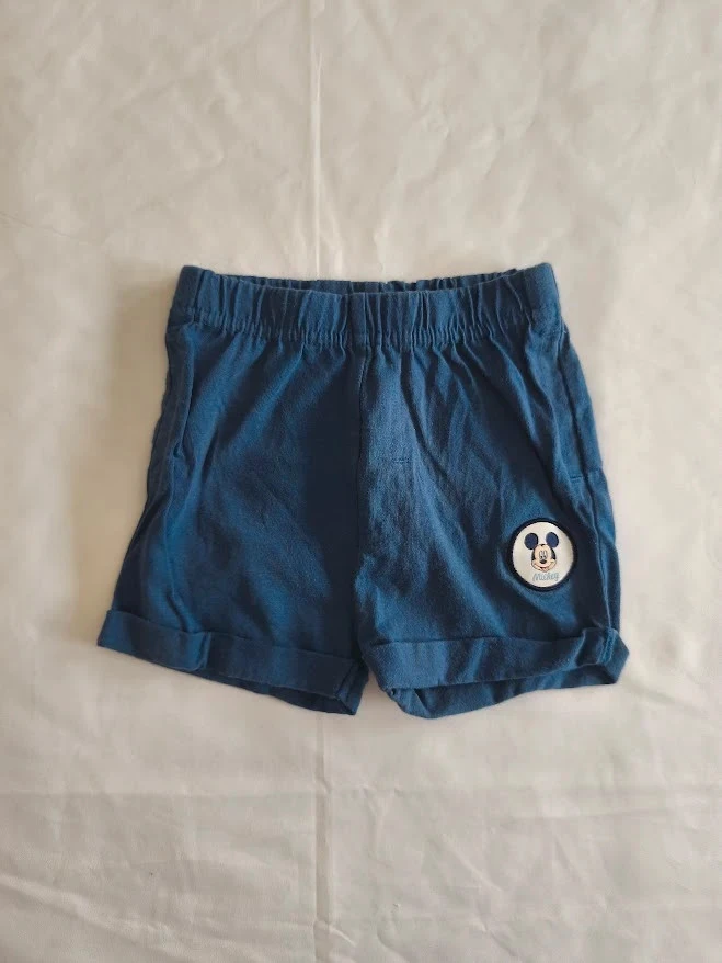 Short Disney Baby 3 mois bleu Mickey taille élastiquée